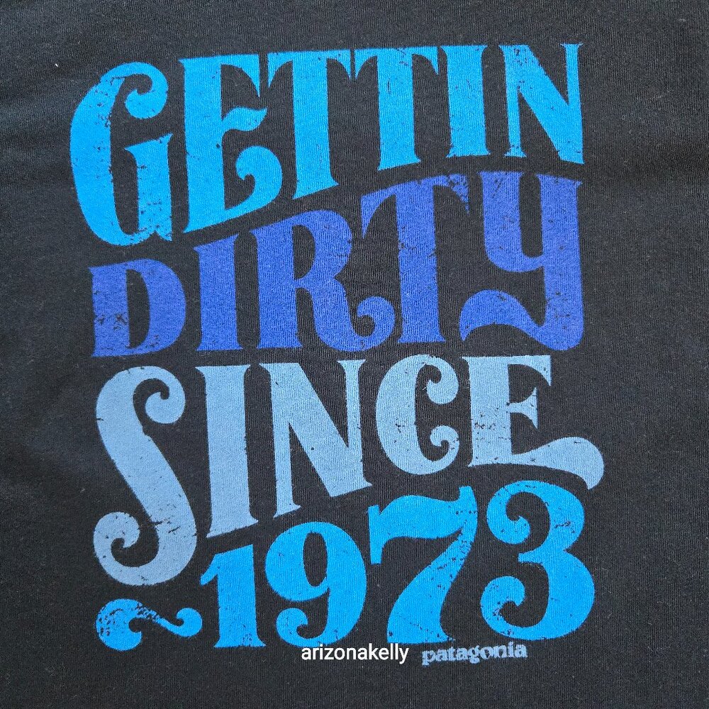 NEW Patagonia Organic Cotton T-shirt XS Black Blue 1973